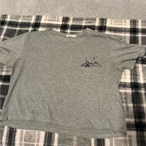 ROMWE Heather Gray Scenic Tee